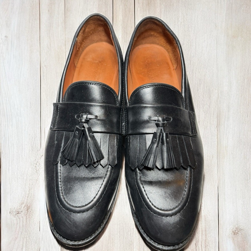 Allen Edmonds Newport Black Mens US 10.5 D Leather USA Kiltie Tassel Loafers EUC - Picture 10 of 12